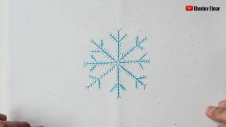 Как нарисовать снежинку (Ehedov Elnur)  How to Draw a Snowflake