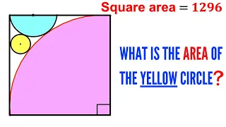 Math Olympiad | Find area of the tiny Yellow circle | (Square) | #math #maths #geometry