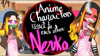 Anime characters react to each other: Nezuko📦•Demon Slayer•4/9🎄Christmas Special!🎄