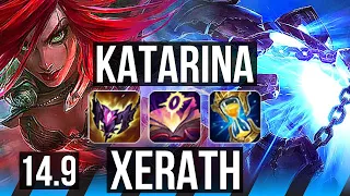 KATARINA vs XERATH (MID) | Quadra, Legendary, 800+ games, 21/5/7, 46k DMG | EUW Grandmaster | 14.9