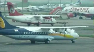 Jet Airways Konnect ATR-72 and Kingfisher Airlines ATR-42 Parallel Taxiing at Delhi IGI Airport