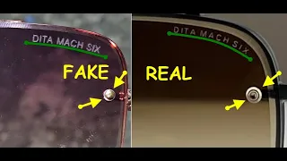 Real vs fake Dita sunglasses. How to spot fake Dita Mach Six eyewear