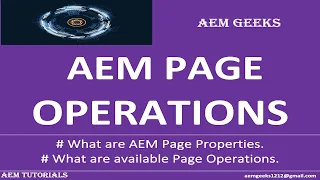 AEM Beginner #9 | Page properties and Page operations