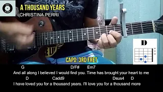 A Thousand Years - Christina Perri (Easy Guitar Chords Tutorial with Lyrics)