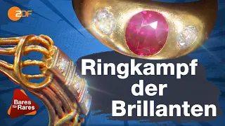 Echte Goldschmiedearbeit! Goldene Ringe und flankierende Diamanten | Bares für Rares
