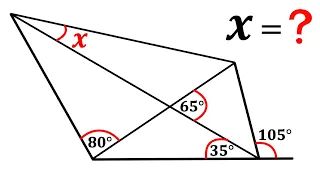 Can you find the angle X? | Triangles in a quadrilateral | (Step-by-step explanation) | #math #maths