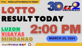 2PM LOTTO RESULT TODAY | MARCH 20, 2024 | 3D 2D Draw