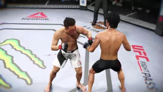EA SPORTS™ UFC® 2 - The Korean Zombie knocks Bruce Lee's dick square in the dirt. (BRUTAL knockout)