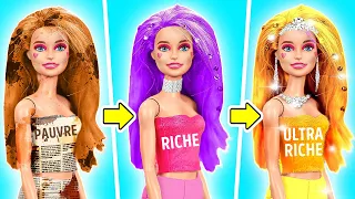 BARBIE FAUCHÉE vs RICHE vs GIGA RICHE | Maquillage de poupée | Poupées Animées par Télé-Teen