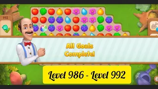 Gardenscapes ( Level 986 - Level 992) - All Puzzles - Gameplay PART - 95