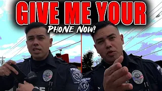 Rookie Cop Tries To Take Citizen's Phone And Gets Dealt With