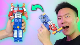 TEMBAKAN TRANSFORMER OPTIMUS PRIME ?? REVIEW NERF OPTIMUS PRIME BLASTER !!