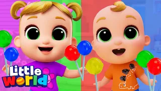 Rainbow Color Lollipop Song | Little World | Kids Cartoons and Nursery Rhymes