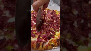 Mustard and Pastrami on a Pizza. My favorite toppings, have you tried? From Downey Pizza Co.