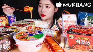 ASMR * KOREAN CONVENIENCE STORE FOODS FEAST! RAMYUN, GIMBAP, TTEOKBOKKI, DESSERT MUKBANG Eating Show