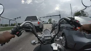 Ride in the highway I95 with my Yamaha Virago 250