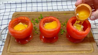 Just put an egg in a tomato and you will be amazed! Breakfast recipe