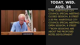 NOW: NOW: 2 PM: Marysville City Council SPECIAL Meeting, Wed., August 24, 2022