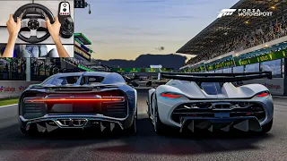 Bugatti Chiron vs Koenigsegg Jesko - Le Mans | Forza Motorsport 2023 | Steering Wheel Gameplay