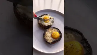 Portobello mushrooms with eggs and cheese!