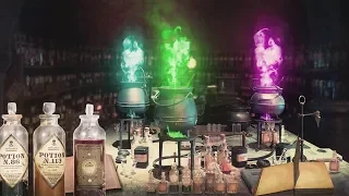 Snape's potions Classroom ⚗️🐍 [ASMR] Harry Potter Ambience ⚡ Brewing & bubbling cauldron Relax Study