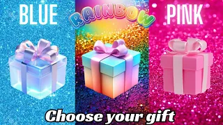 Choose your gift 🎁🤩💝🤮 || 3 gift box challenge || 2 good and 1 bad #pinkvsblue #chooseyourgift