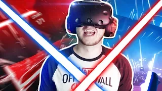 BEAT SABER С УТЯЖЕЛИТЕЛЯМИ - ВИРТУАЛЬНАЯ РЕАЛЬНОСТЬ - ЮТУБ НЕ СОХРАНИТ ЗАПИСЬ!