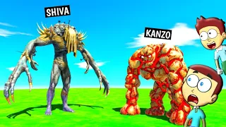 Lava Golem vs Scourge Monster  - Animal Revolt Battle Simulator | Shiva and Kanzo Gameplay