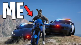 Running From Cops with Motorcycle in GTA 5 RP