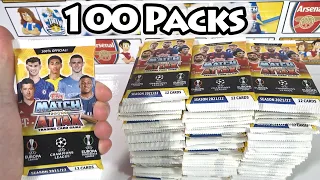 100 PACKS! Opening 100 MATCH ATTAX 2021/22 Packs | Trying To Find An Autograph Card | 7 Chrome Pulls