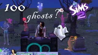 Trying to get 100 ghosts on a lot at the same time in The Sims 2 (Blightgate/corrupted hood)