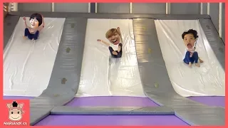 indoor playground slide kids family fun play nursery rhymes | MariAndKids