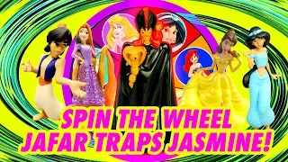 Disney Princesses Play the Spin The Wheel Game to Help Jasmine! W/ Aladdin, Jafar and Genie