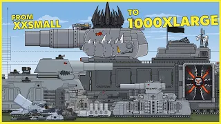 Tank Size Comparison from XXS to 1000XLarge - Cartoons about tanks