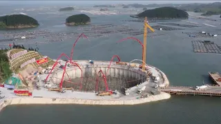 World's largest volume of concrete pouring for anchor at Guangxi Longmen Bridge starts