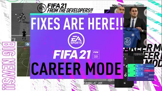 FIFA 21 Career Mode - CAREER MODE FIXES ARE HERE!!