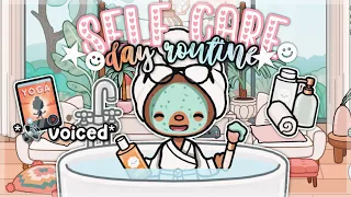 College Student *SELF CARE DAY* Routine! 🤍🧘🏽‍♀️ || 🔊 with voice || Toca Boca Roleplay