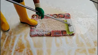 Colorblock dirty carpet. #asmr #satisfying #satisfyingrugcleaning #rugcleaning