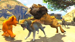 Simba enters the wolf territory and they attack him. He runs away and sees lions and they help him