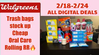 BEST WALGREENS ALL DIGITAL DEALS || 2/18-2/24 trash bag STOCK UP🤩 II LEARN WALGREENS COUPONING