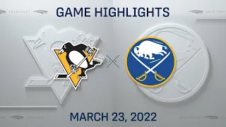 NHL Highlights | Penguins vs. Sabres - Mar. 23, 2022