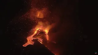 October 3, 2021, ~ Two New Lava Flows ~ La Palma Volcano, Canary Islands ~ 01:45 Hours