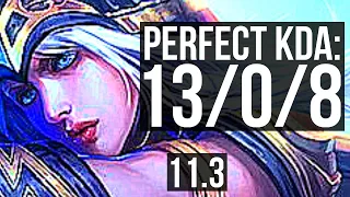 ASHE & Alistar vs JINX & Thresh (ADC) | 13/0/8, Legendary, 66% winrate | KR Diamond | v11.3