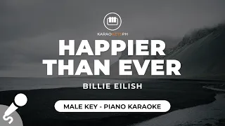 Happier Than Ever - Billie Eilish (Male Key - Piano Karaoke)