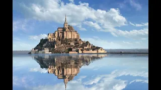 Le Mont-Saint-Michel, France , Ле-Мон-Сен-Мишель ,аббатство ,остров-крепость ,Франция, 法国.замки