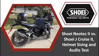 BMW R 1250 RS | Shoei Neotec II vs.  Shoei J Cruise II, Helmet Sizing and Audio Test