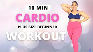 PLUS SIZE/Beginner 10 Min Cardio at Home Workout for Motivation| All Standing, Low Impact