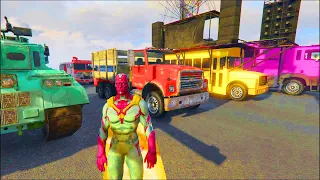 Marvel SPIDERMAN & Superheroes Service Cars | GTA 5 Mega Ramp Challenge (Funny Moments)