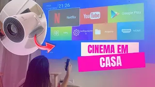 FIZ UM CINEMA EM CASA usando projetor 🍿📽️