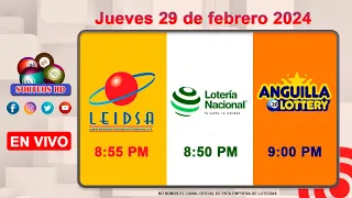 Lotería Nacional LEIDSA y Anguilla Lottery en Vivo 📺│Jueves 29 de febrero 2024 - 8:55 PM